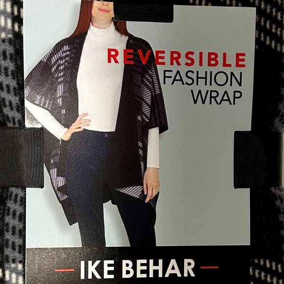 New Ike Behar Reversible Fashion Wrap With High Pile Fleece One Size Soft Warm - Picture 2 of 9